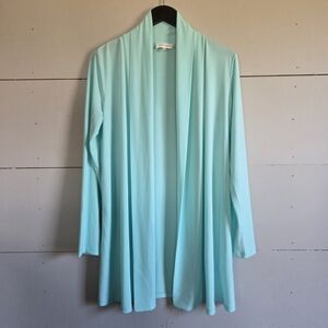Calvin Klein Women's S Light Blue Open Front Cardigan Sweater Long Sleeve